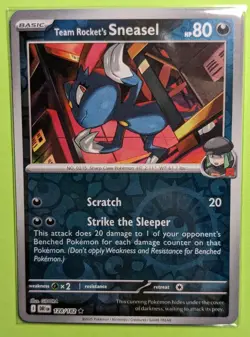 ⭐Pokemon Destined Rivals Reverse Holo 128/182 Team Rocket's Sneasel NM English - Image 1