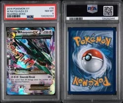 2015 POKEMON XY ROARING SKIES #76 M RAYQUAZA EX PSA 8 - Image 3