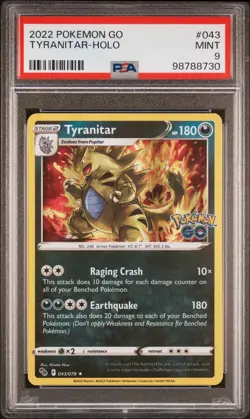 Tyranitar 043/078 2022 Pokemon Pokemon Go Holo PSA 9 - Image 1