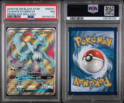 2018 POKEMON SM BLACK STAR PROMO #SM141 FULL ART/WHITE KYUREM GX PSA 7 - Image 3