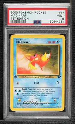 Magikarp 1st Ed. Pokemon Team Rocket PSA 9 MINT 2000 - Image 1
