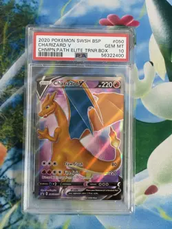 PSA 10 Charizard V SWSH050 Pokemon Champion's Path ETB Promo Gem Mint - Image 1