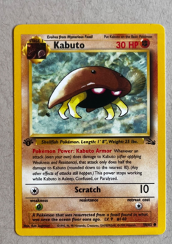 Kabuto Fossil 1st Edition Pokemon TCG #50/62 1999 MP+ - Image 1