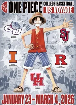 One Piece Monkey D. Luffy US College Basketball Card Rutgers 01/23 Sga Pre Sale - Image 1