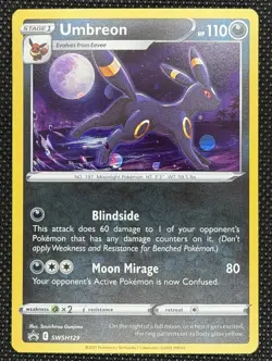 Pokemon Card TCG Umbreon SWSH129 Sword and Shield Black Star Promo Holo - Image 1