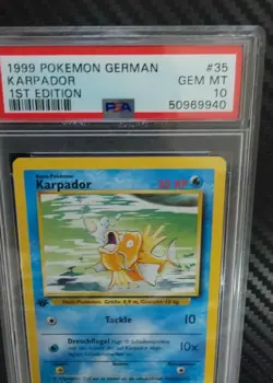 pokemon GERMAN Karpador (Magikarp) 1st EDITION #35 1999 PSA10 - Image 2