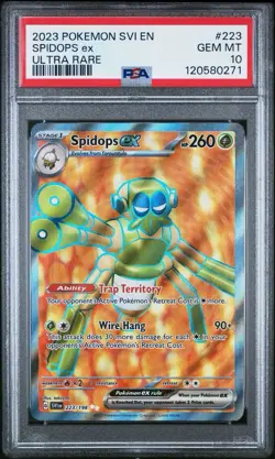 Spidops EX # 223/198 UR | Pokemon TCG - 2023 Scarlet Violet Base | PSA 10 Gem MT - Image 1