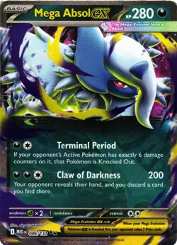 Pokemon TCG Mega Absol ex 086/132 Me01: Mega Evolution Holo NM - Image 1