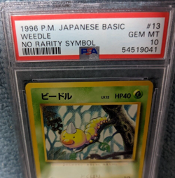 pokemon Japanese basic 1st #13 WEEDLE No rarity symbol 1996 PSA10 POP28! - Image 2