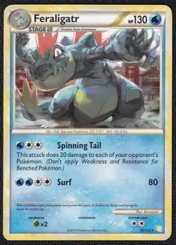 Pokemon Feraligatr 20/123 Non-Holo Rare HeartGold SoulSilver - Image 1