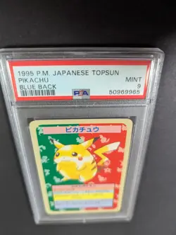 1995 P.M. POKEMON JAPANESE TOPSUN PIKACHU NO NUMBER BLUE BACK PSA9 - Image 2
