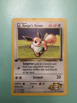 Lt. Surge's Eevee 51/132 Gym Challenge 1st Edition Common Pokemon TCG - Image 1