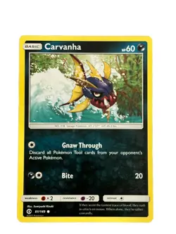 New: 2017 Pokemon TCG Carvanha Sun Moon Base Set 81 Regular Common - Image 1