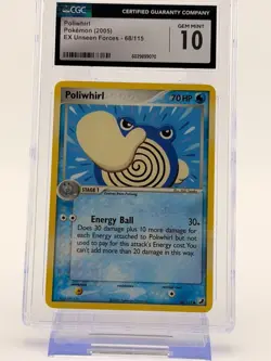 CGC 10 Poliwhirl - 2005 Pokemon English EX Unseen Forces 68/115 - Image 1
