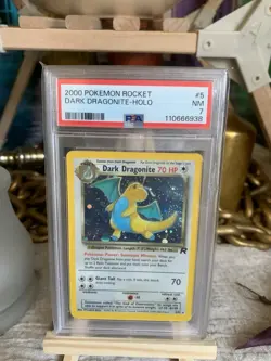 Dragonite Rocket Set Pokemon Holo pSA Grade 7 Near Mint Vintage WOTC - Image 1