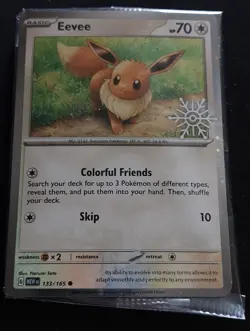 Eevee 133/165 Pokemon Holiday Calendar 2025 Festive Stamp Snowflake sealed - Image 1