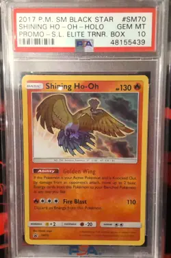 PSA 10 GEM MINT 2017 Pokemon Shining Legends Black Star Promo SM70 Shining Ho-Oh - Image 1