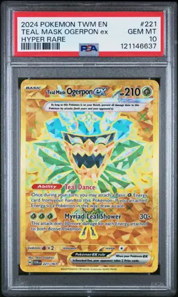 2024 POKEMON TWM EN-TWILIGHT MASQUERADE HYPER RARE TEAL MASK OGERPON EX PSA 10 - Image 1