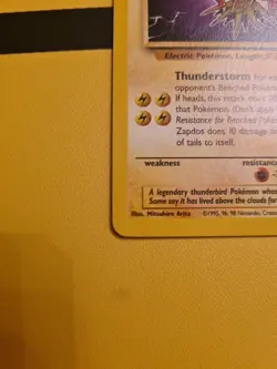 Pokemon TCG Zapdos Fossil 30/62 Regular Unlimited Rare. NM 1999 WOTC Vintage - Image 2