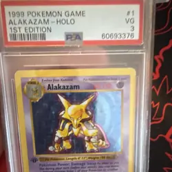 Pokemon TCG Alakazam 1/102 Base Set 1st Edition Holo Rare PSA 3 (1999) - Image 2