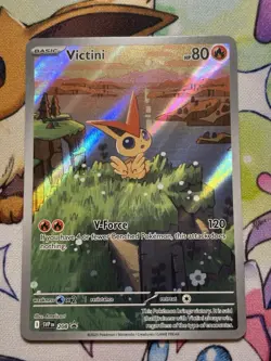 Pokemon TCG Victini SVP 208 Full Art Illustration Black Star Promo Rare Holo - Image 1