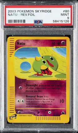 2003 POKEMON SKYRIDGE #80 NATU-REVERSE FOIL PSA 9 - Image 1