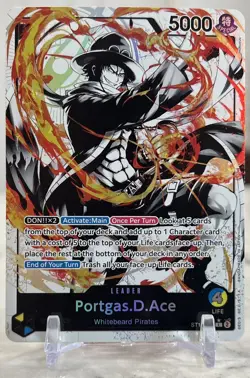 One Piece Card Game Portgas D Ace ST13-002 Alt Art Leader The Three Brothers NM - Image 1