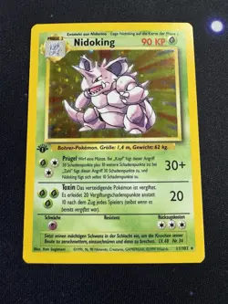 1st Edition Nidoking 11/102 - LP - Holo Rare - Base Set Pokemon Card - GERMAN - Image 1