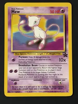 Pokemon Mew No.8 Black Star Promo Card WOTC Vintage NM - Image 1