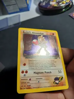 Rocket's Hitmonchan 11/132 - Holo Rare - Gym Heroes Pokemon TCG card - LP - Image 2