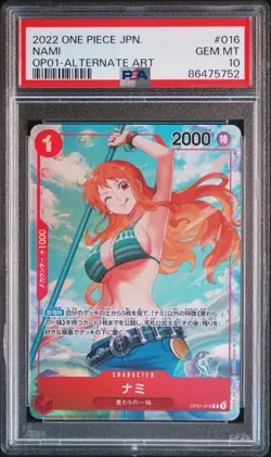 PSA 10 Nami (Alt Art) OP01-016 ROMANCE DAWN - ONE PIECE Card Game Japanese 2022 - Image 1