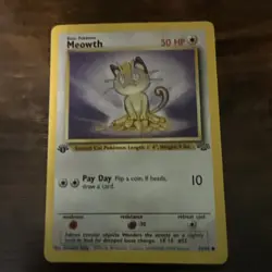 Pokemon TCG vintage 1999 Meowth Jungle Card 56/64 1st Edition Common Mint - Image 1