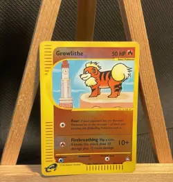Pokemon TCG Aquapolis Growlithe 80/147 Reverse Holo Card 2002 Played Vintage - Image 1