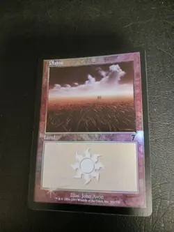 Magic The Gathering MTG 7th Edition Plains Foil 344/350 John Avon 2001 LP - Image 2
