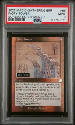 MTG Serialized Ivory Tower #500/500, PSA 9 - Image 1