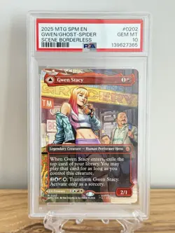 PSA 10 ~ Gwen Stacy / Ghost-Spider #202 Borderless Mythic MTG Spider-Man SPM - Image 3