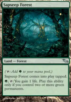 1x Sapseep Forest - Foil Moderate Play, English Shadowmoor MTG Magic - Image 1