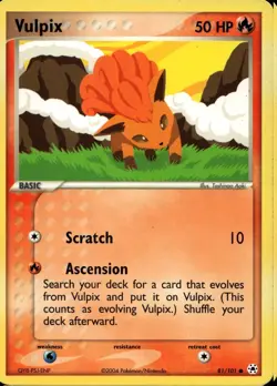Vulpix 81/101 Common EX Hidden Legends Pokemon - Image 1