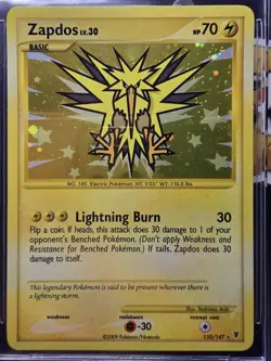 2009 POKEMON PLATINUM SUPREME VICTORS #150 ZAPDOS HOLO BGS 8.5 MINT LOW POP! - Image 2