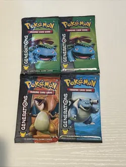 Pokemon TCG Generations Booster Pack 4x English Blastoise Charizard Venusaur - Image 1