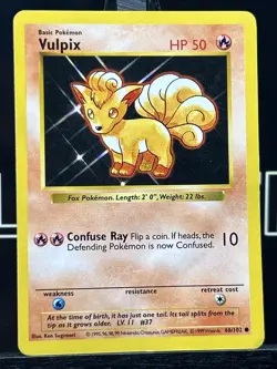 Vulpix 68/102 Shadowless Base Set Pokemon TCG - Image 3
