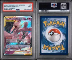 Pokemon Mewtwo & Mew GX 71/236 Tag Team Holo Unified Minds - PSA 9 - Image 2