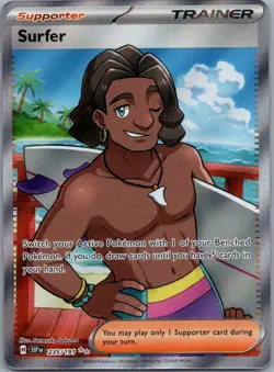 2024 Pokemon Surfer Ultra Rare SV08: Surging Sparks 235/191 NM - Image 1