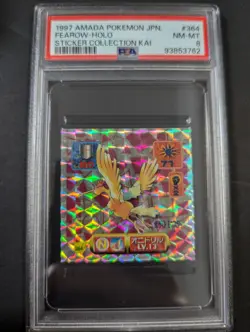 1997 AMADA POKEMON JAPANESE #364 FEAROW-HOLO STICKER COLLECTION KAI PSA8 - Image 1