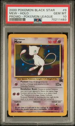 2000 POKEMON PROMO BLACK STAR POKEMON LEAGUE #9 MEW-HOLO PSA 10 - Image 1