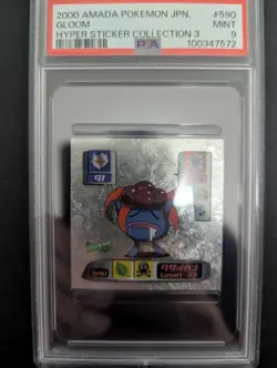 2000 AMADA POKEMON JAPANESE #590 GLOOM HYPER STICKER COLLECTION 3 PSA9 - Image 1