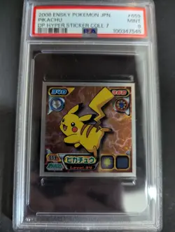 2008 ENSKY POKEMON JAPANESE #659 PIKACHU DP HYPER STICKER COLL 7 PSA9 - Image 1