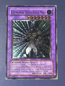 Yugioh Elemental Hero Aqua Neos POTD-EN031 Ultimate Rare 1st Edition LP - Image 1