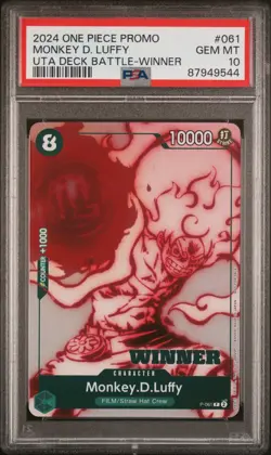 PSA 10 MONKEY D. LUFFY 061 2024 ONE PIECE PROMOS | UTA DECK BATTLE-WINNER - Image 1