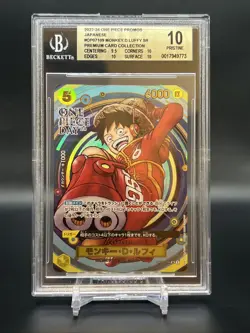 2024 One Piece Day Japanese Monkey D Luffy OP07-109 SR Beckett 10 Pristine - Image 1